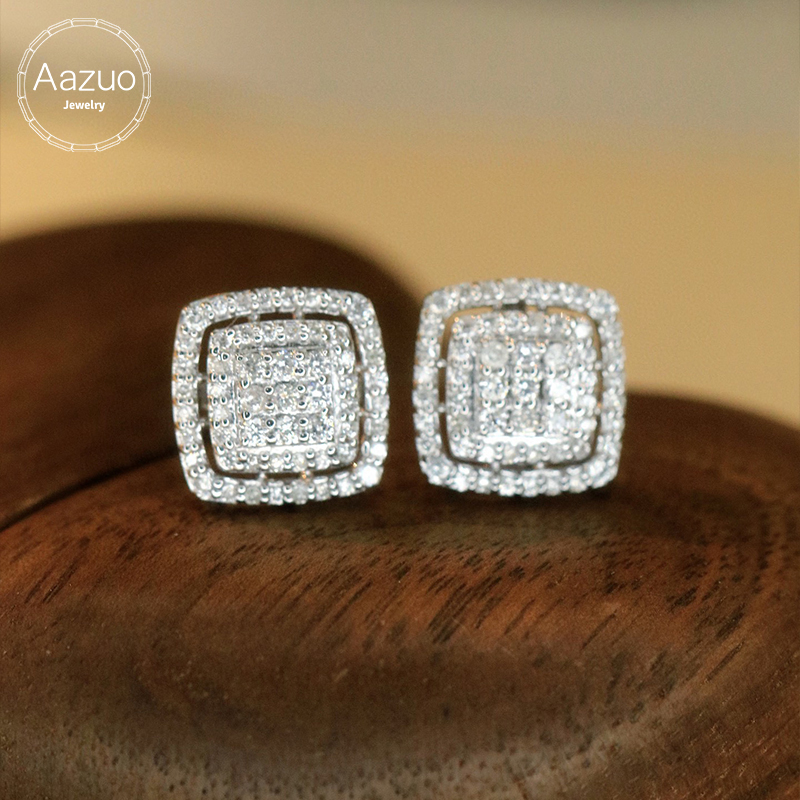 Diamond Stud Earrings - Aazuo Роскошные ювелирные изделия из белого