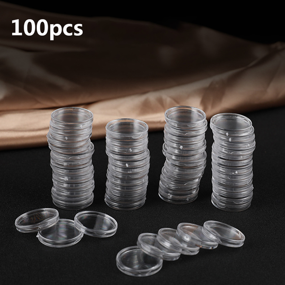 Collectors Coins Jewelry & Watches Of Smithtown Photos - 100 шт. прозрачных пластиковых маленьких круглых