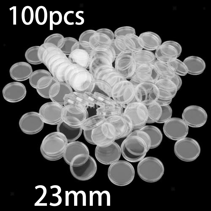 Collectors Coins Jewelry & Watches Of Smithtown Photos - 100 штук прозрачных круглых пластиковых капсул