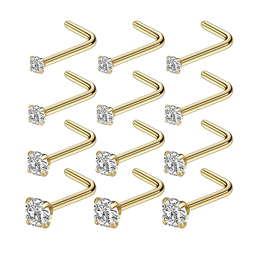 Diamond Stud Earrings - Полный набор из 12 предметов, гипоаллергенные