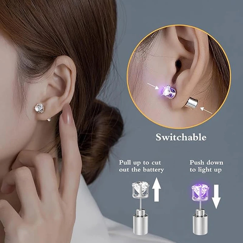 1 пара серег-гвоздиков со свет – обзор и цена Diamond Stud Earrings
