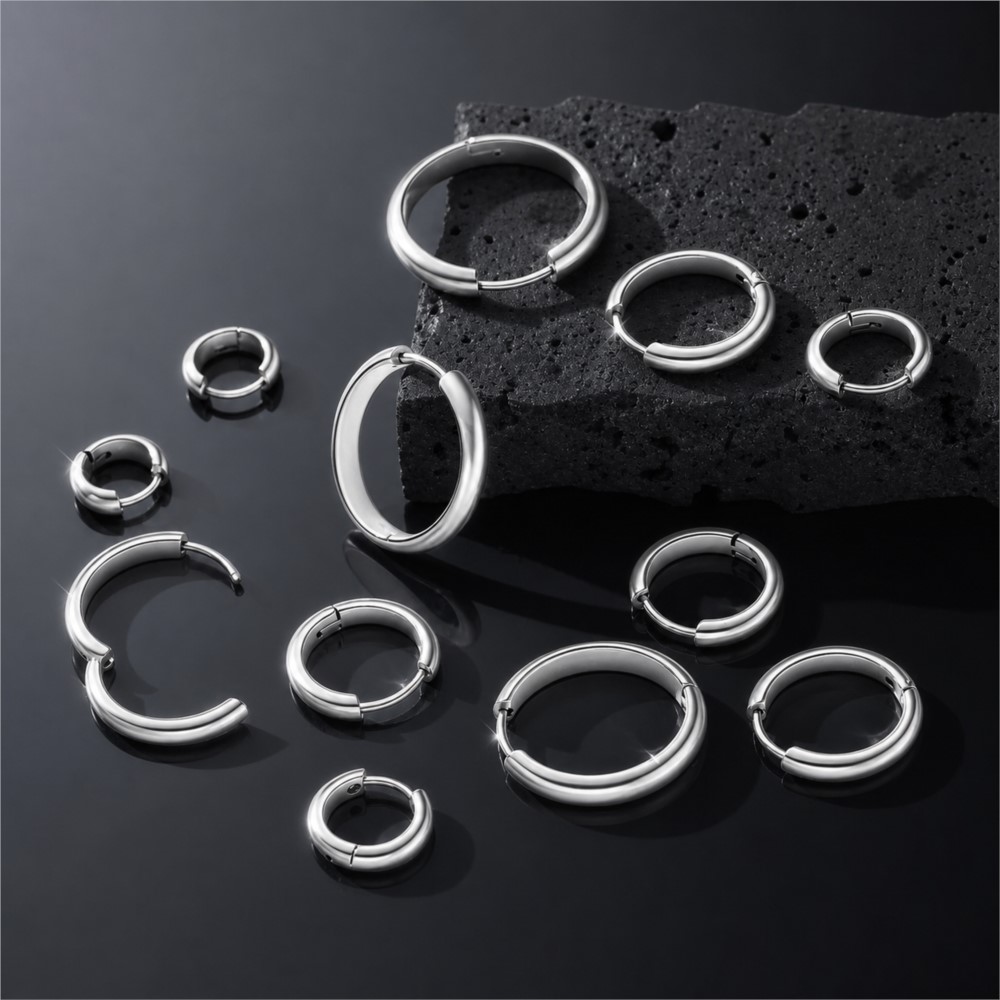4 шт. круглых серег-кольец из  – обзор и цена Hoop Earrings