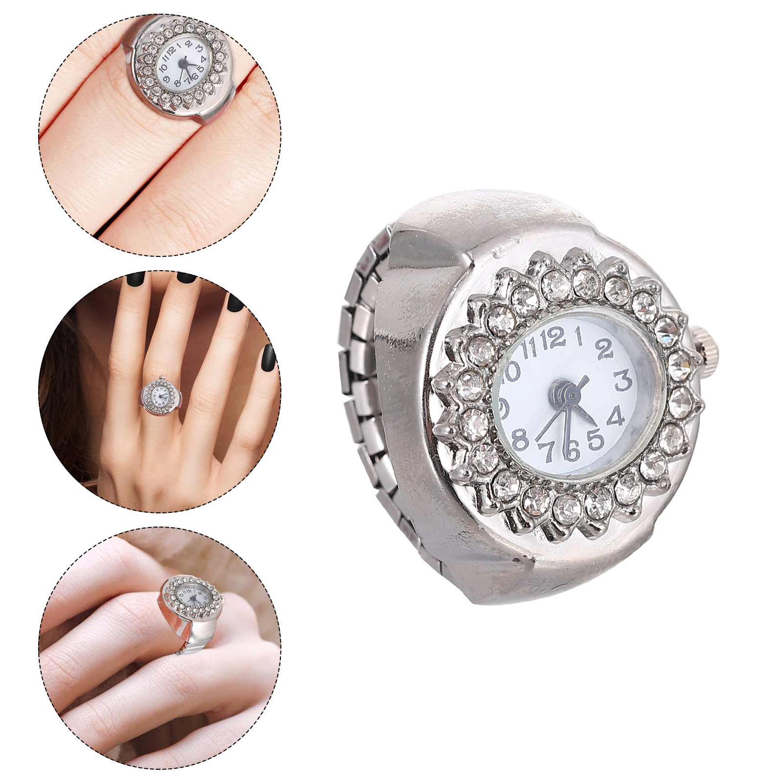 Блестящие часы-кольцо с брилли – обзор и цена Unique Jewelry Watches