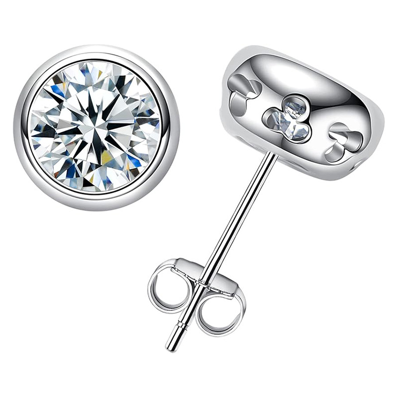 Серьги-гвоздики с муассанитом  – обзор и цена Diamond Stud Earrings